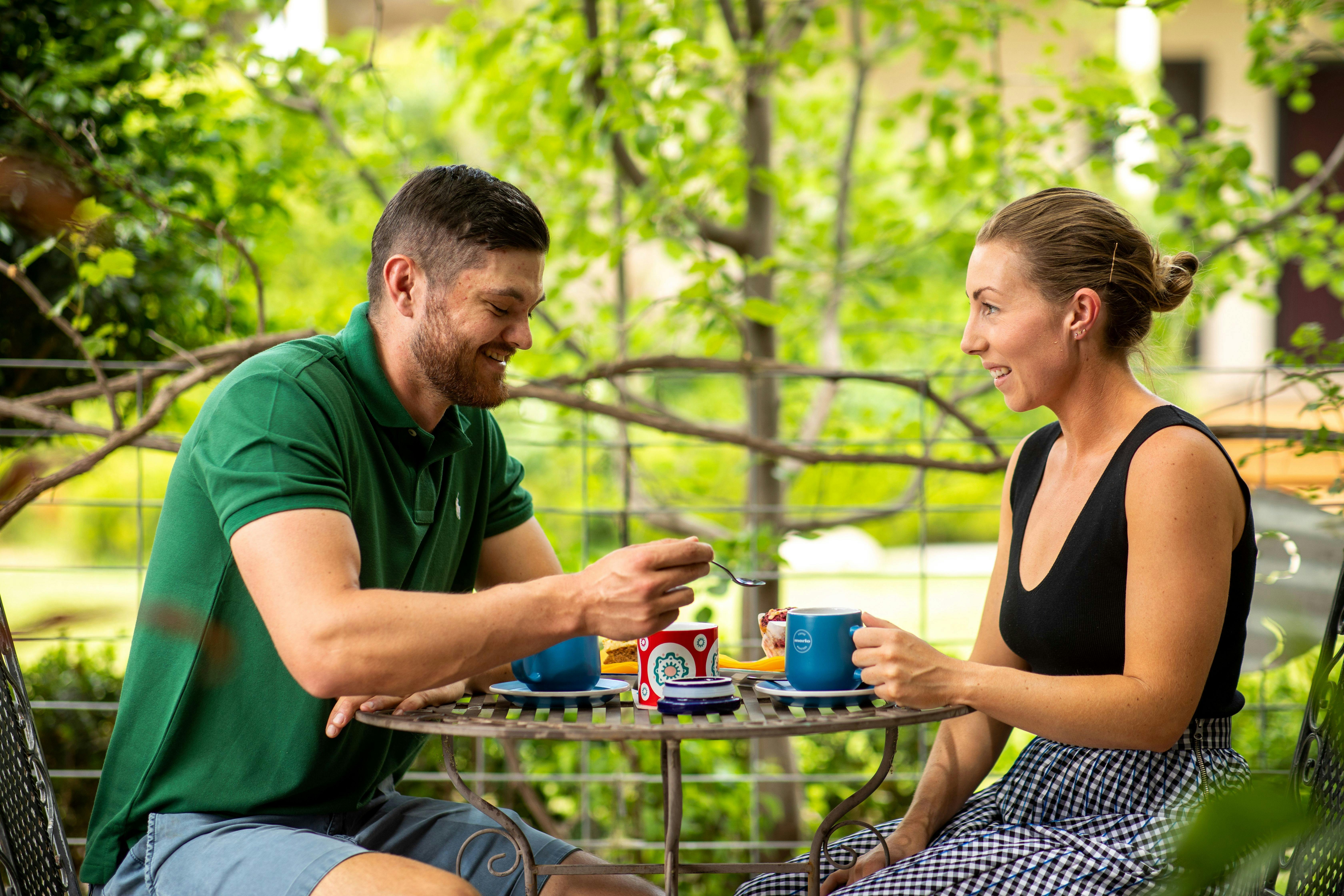 Couple enjoying coffee