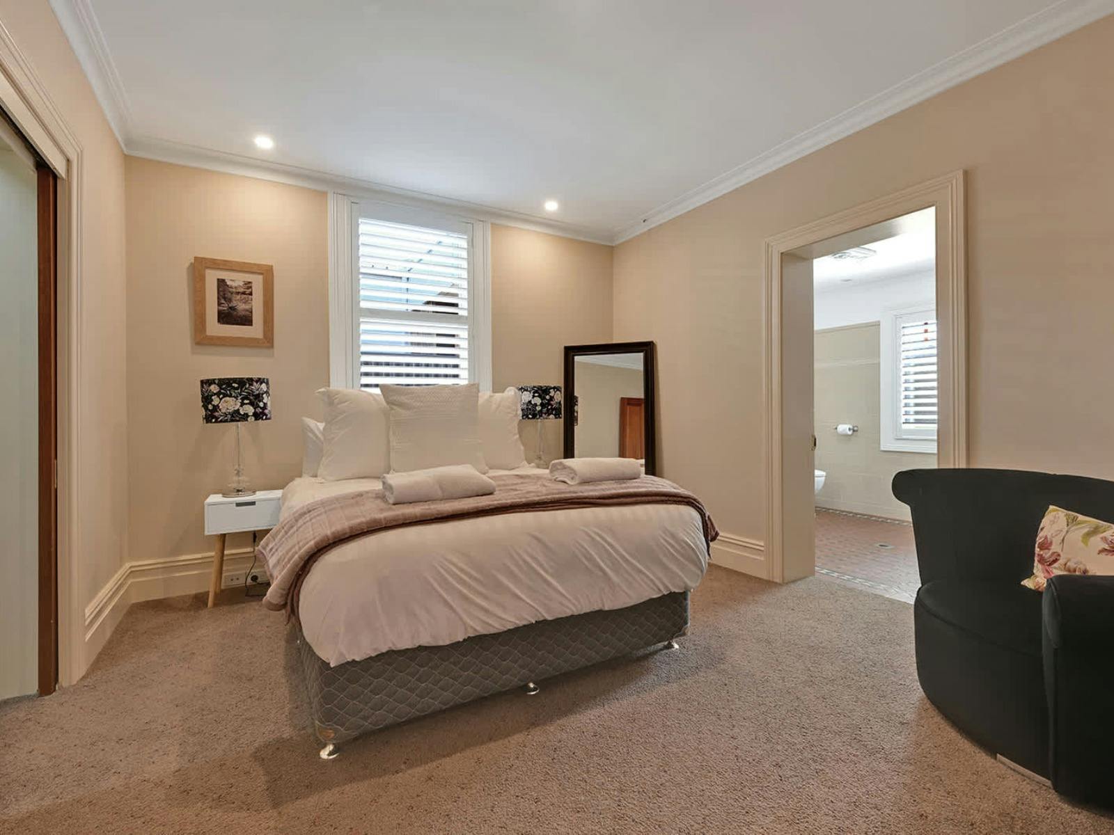 Main bedroom with ensuite at Meltham on March