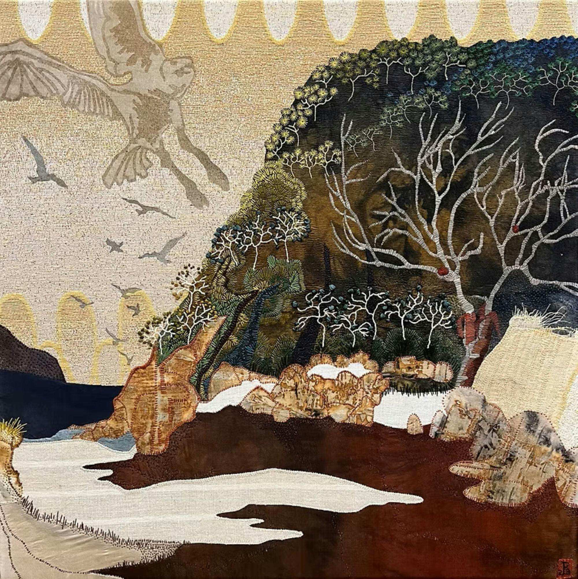 "Eucalypt at Lizzie Beach" Textile Art/Stitched