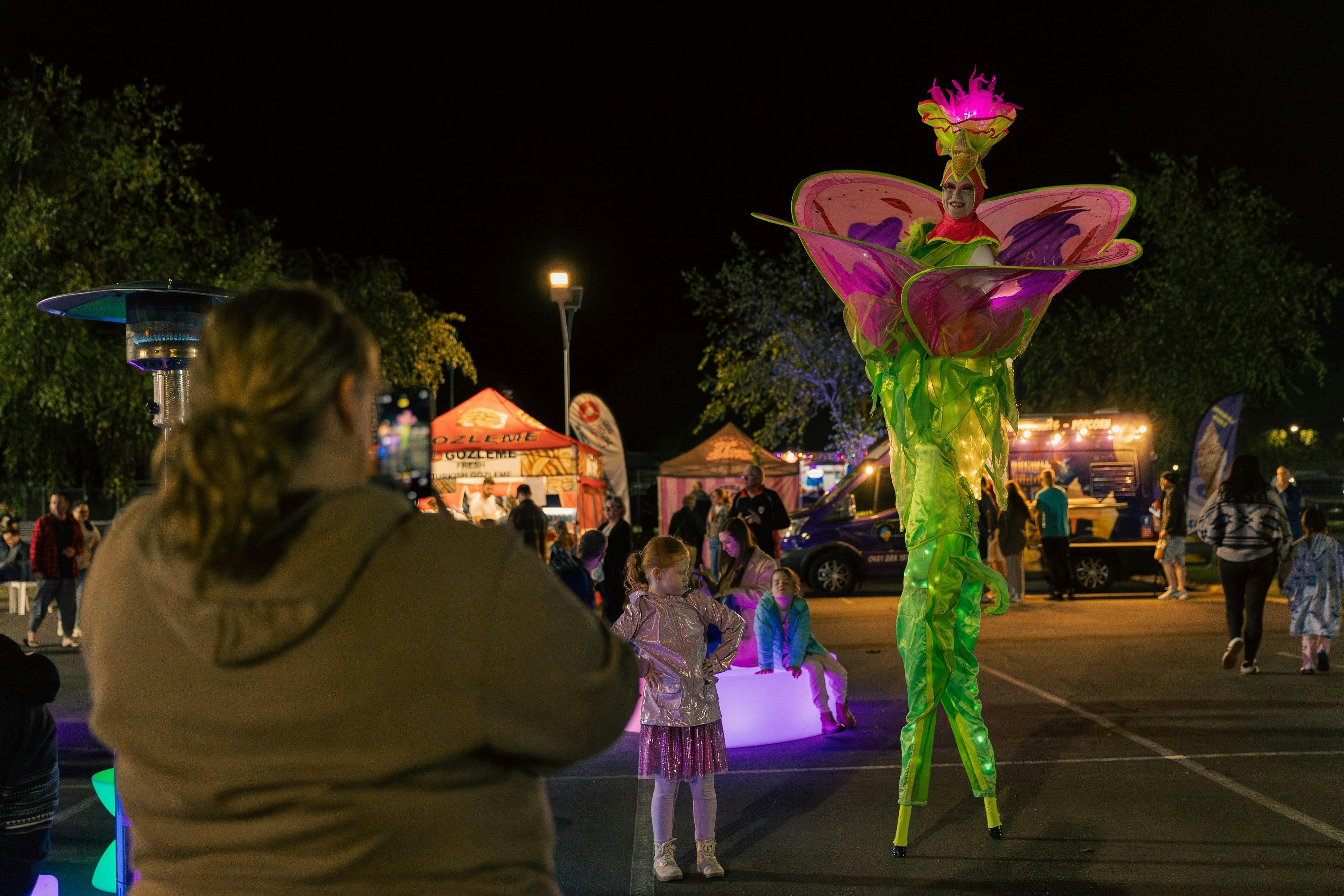 Light up stilt walkers