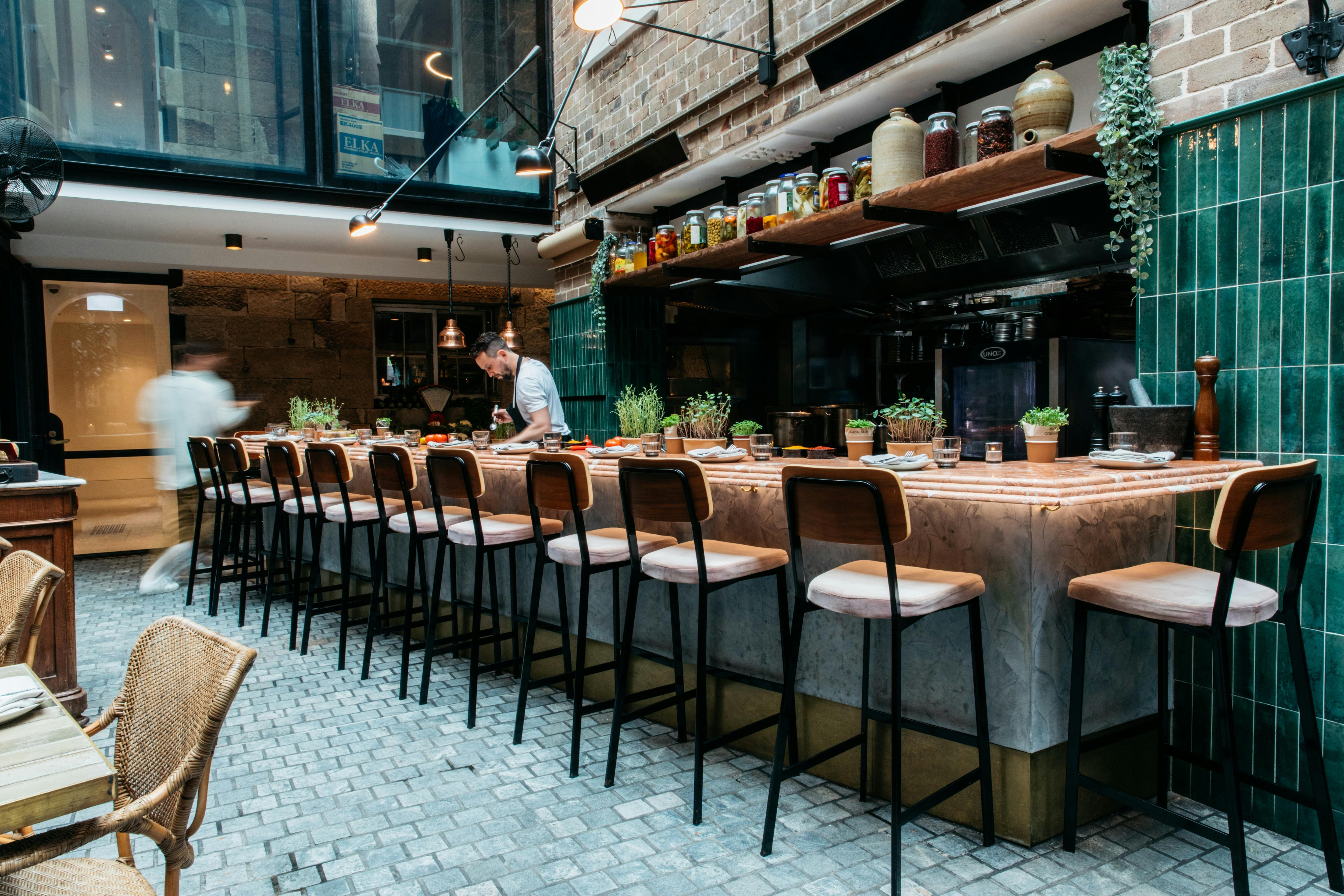 Chef's Bar Seating in Atrium