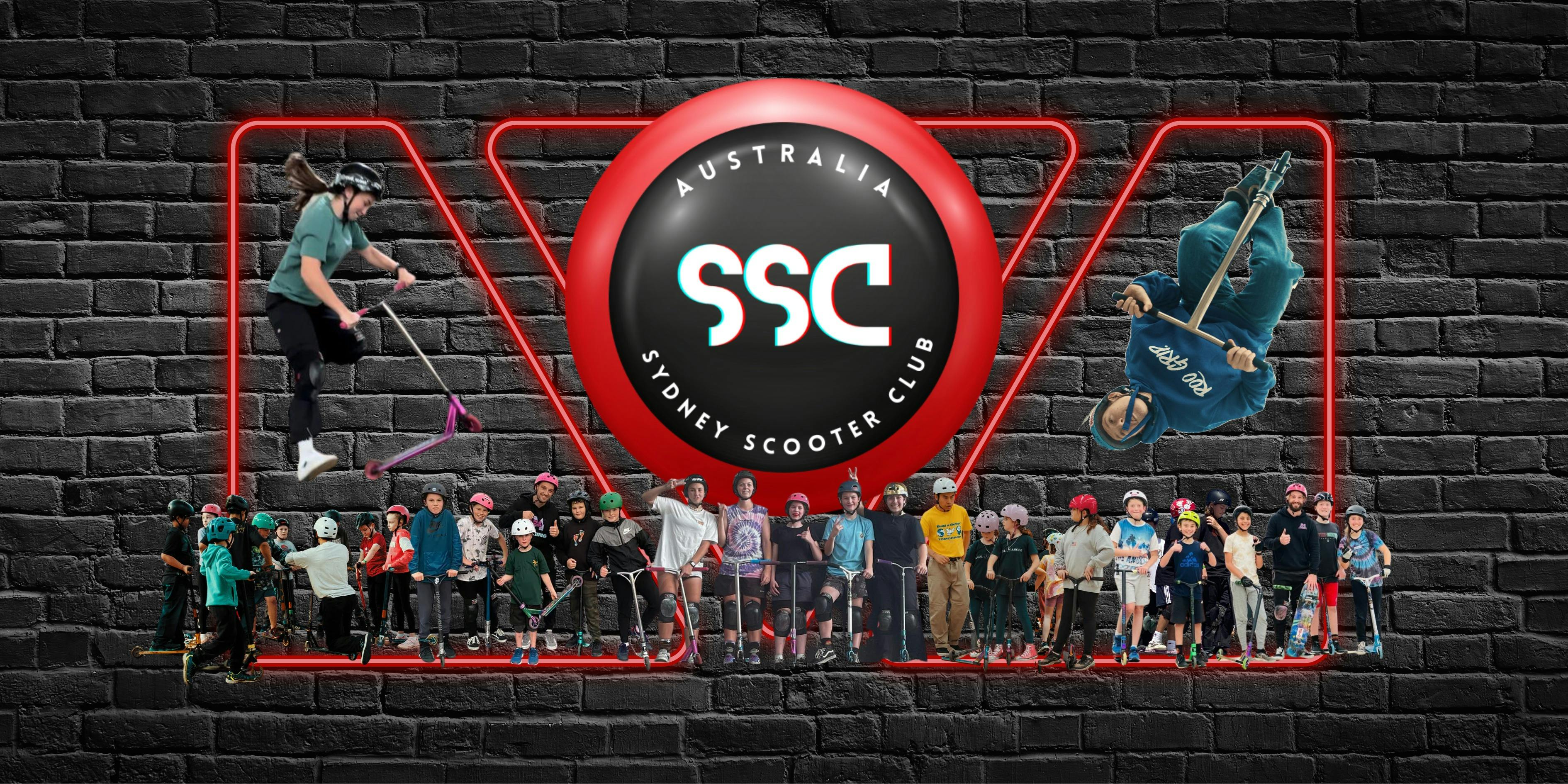 SSC Logo with community of scooter riders