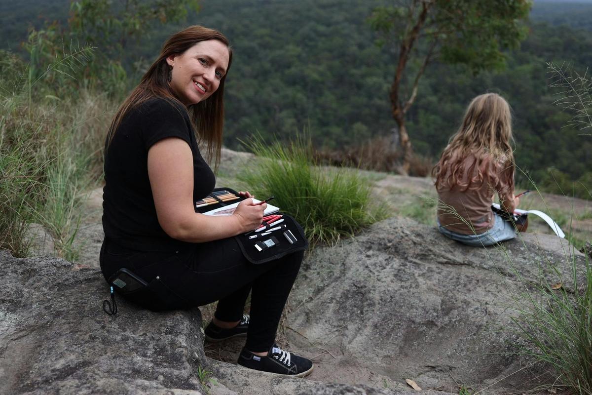 Tagster Mindfulness charcoal drawing