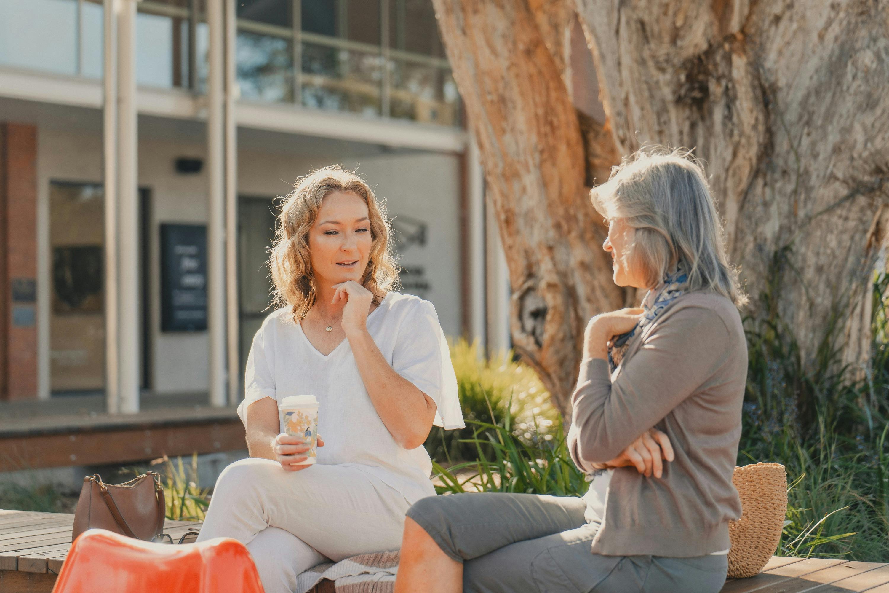 Two ladies enjoying the al fresco dining