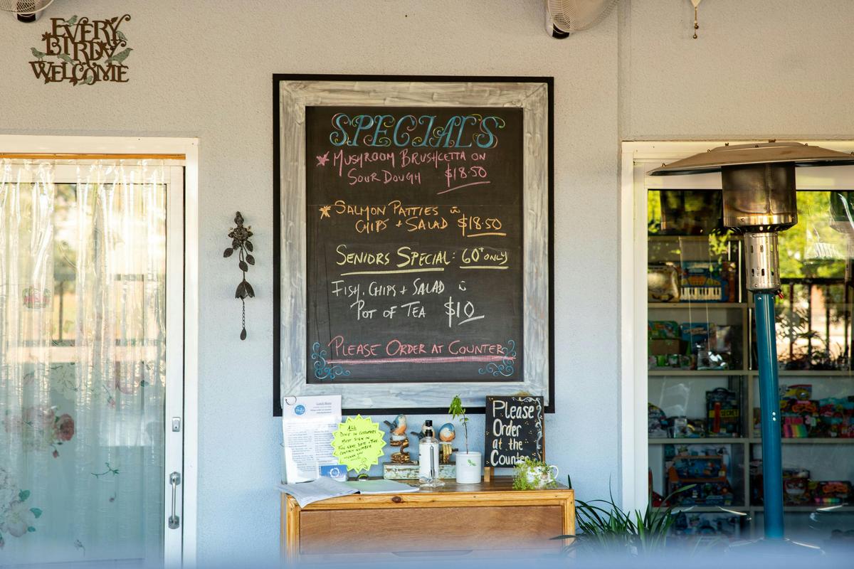 Welcoming blackboard with specials