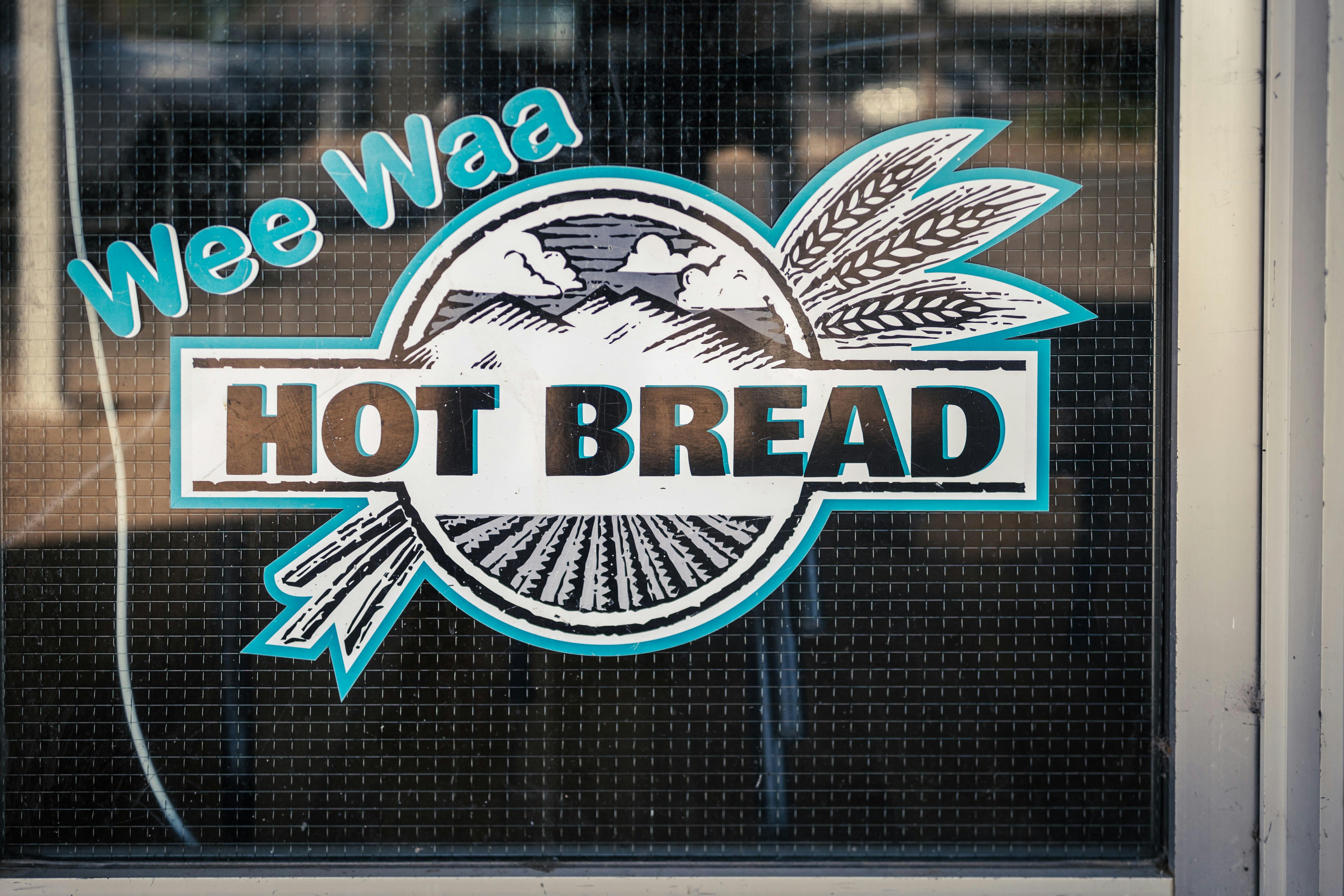 Wee Waa Hot Bread sign on window