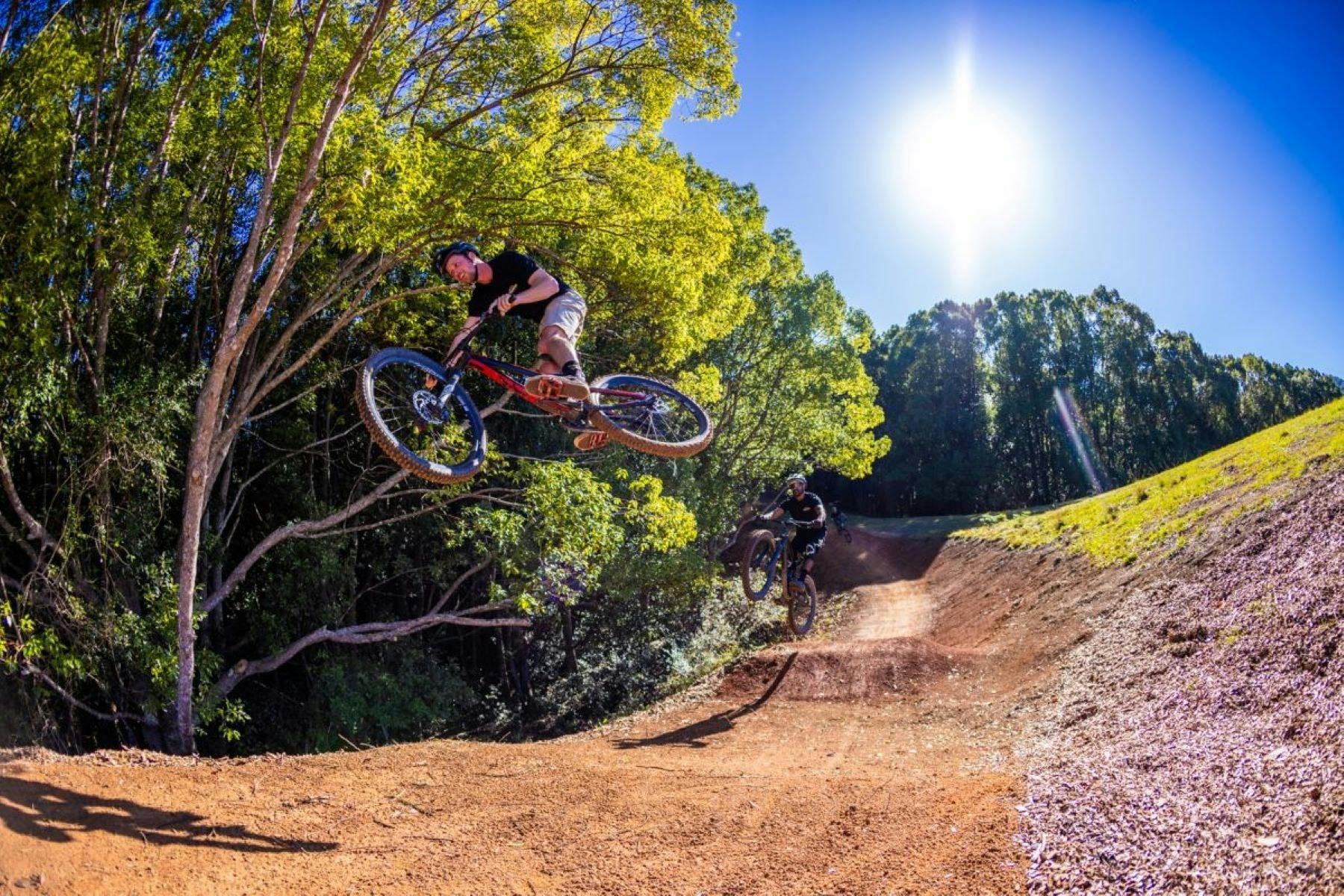 Riding the Tweeds first official mountain bike park and pump track at Uki in the picturesque Tweed.