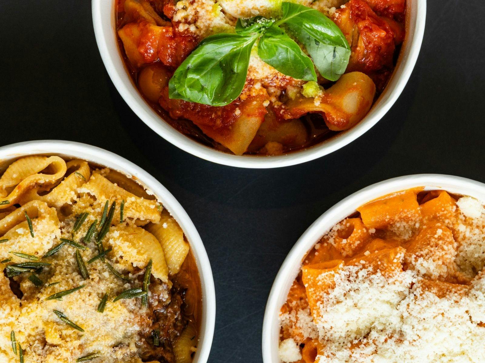 Pasta dishes at Pasta Buoy