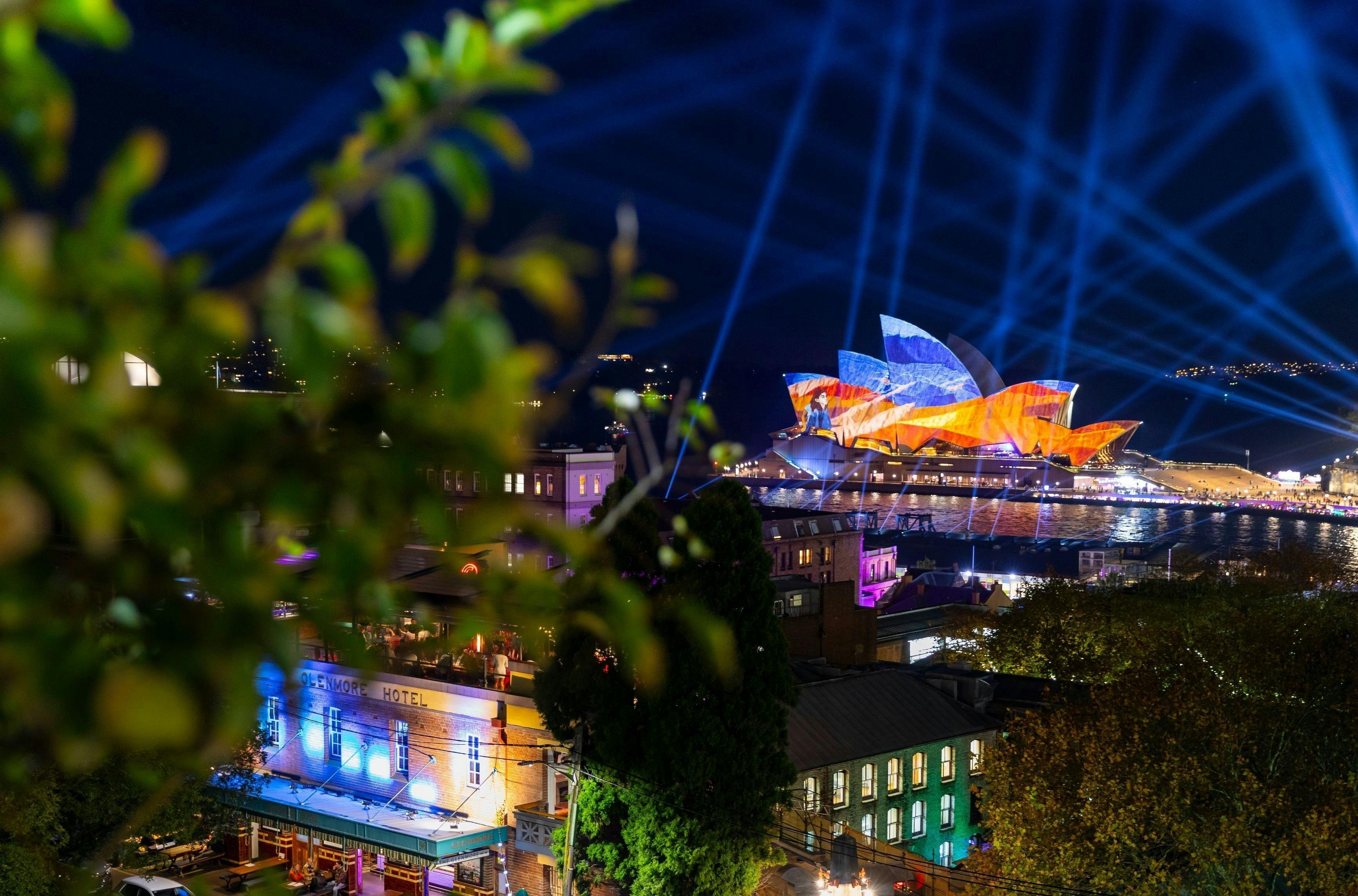 view of Opera House during VIVID Sydney