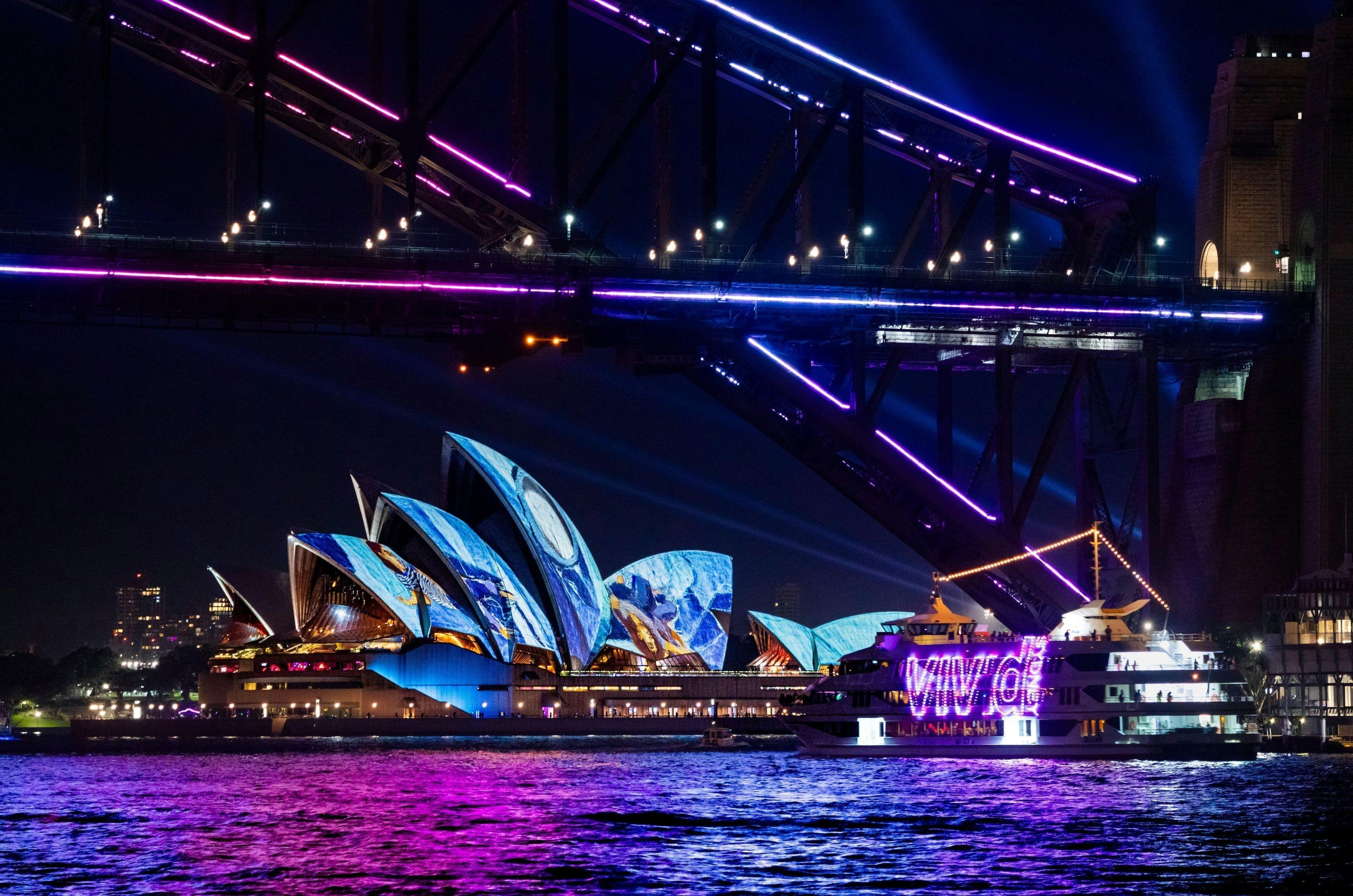view of Opera House during VIVID Sydney