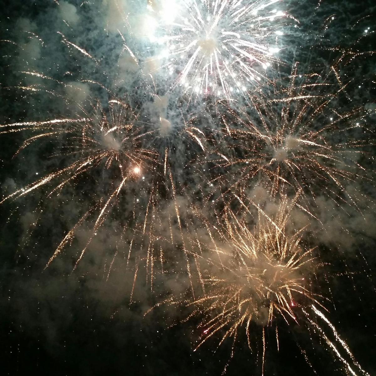 Fireworks over the arena