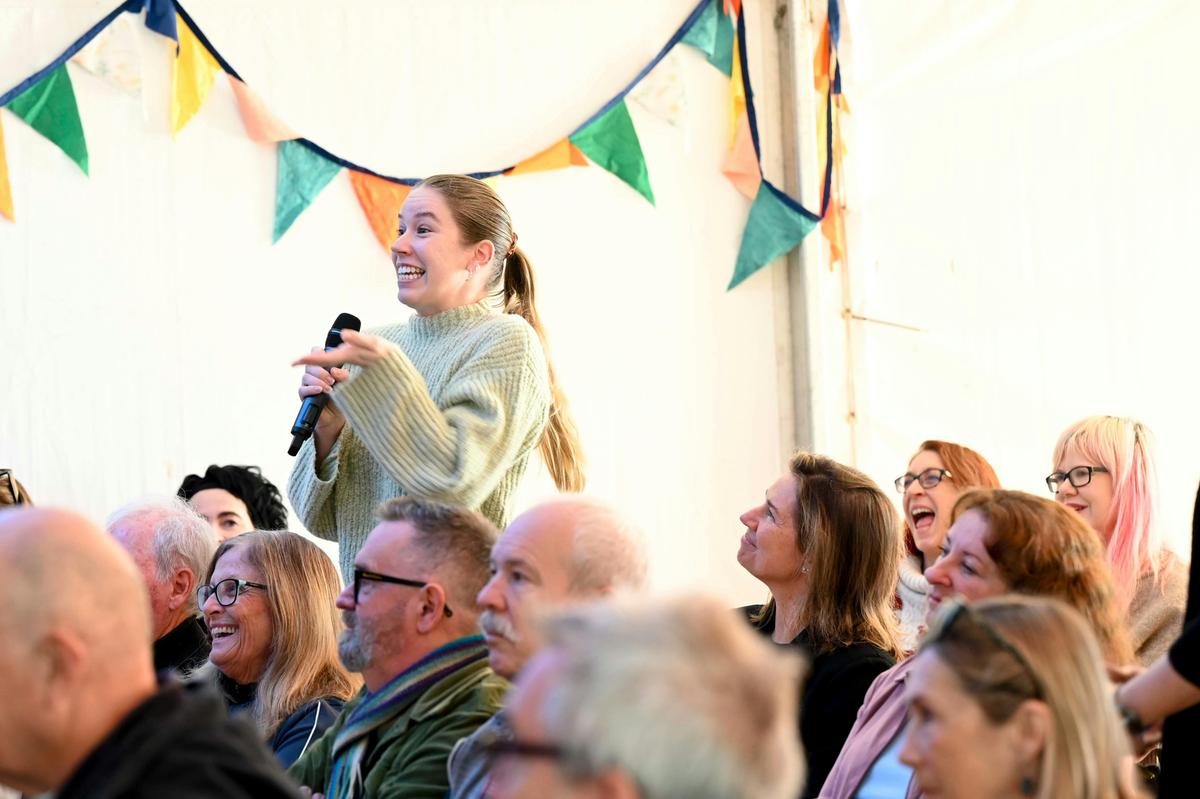Audience participation at an author talk