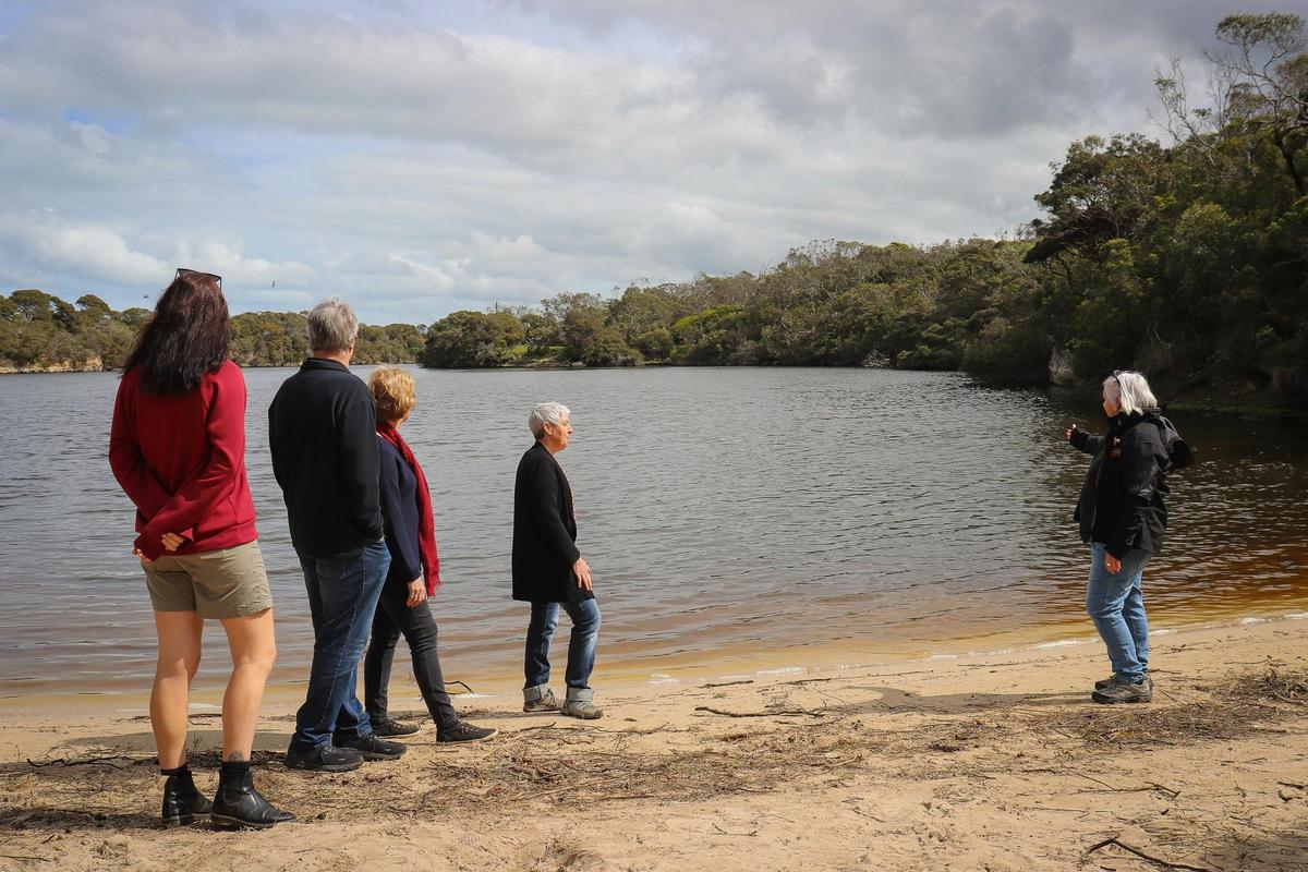 Visitors learn about Gunditjmara history along the Bocara.
