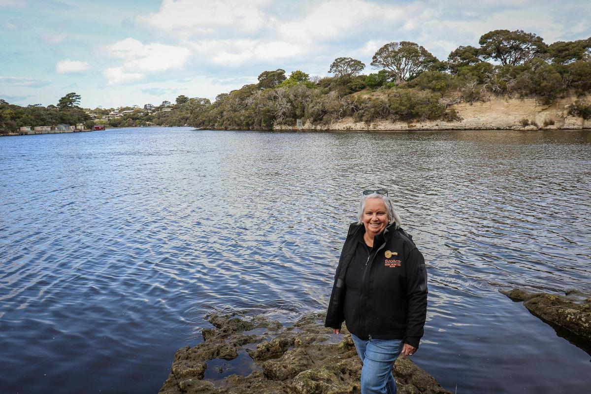 Traditional Owner Judy McDonald by Bocara (the Glenelg River).
