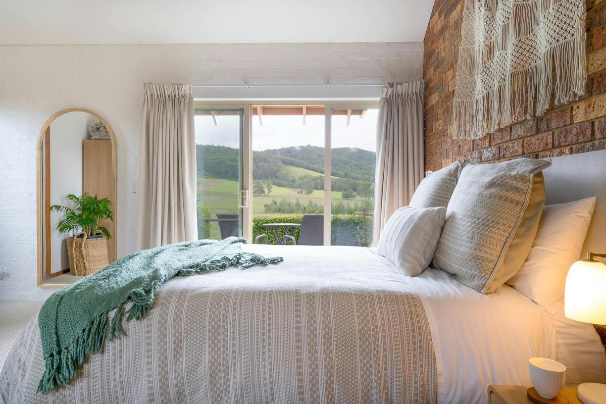 Cottage bedroom-luxury rooms with farms views and beds so comfy you will not want to get out.