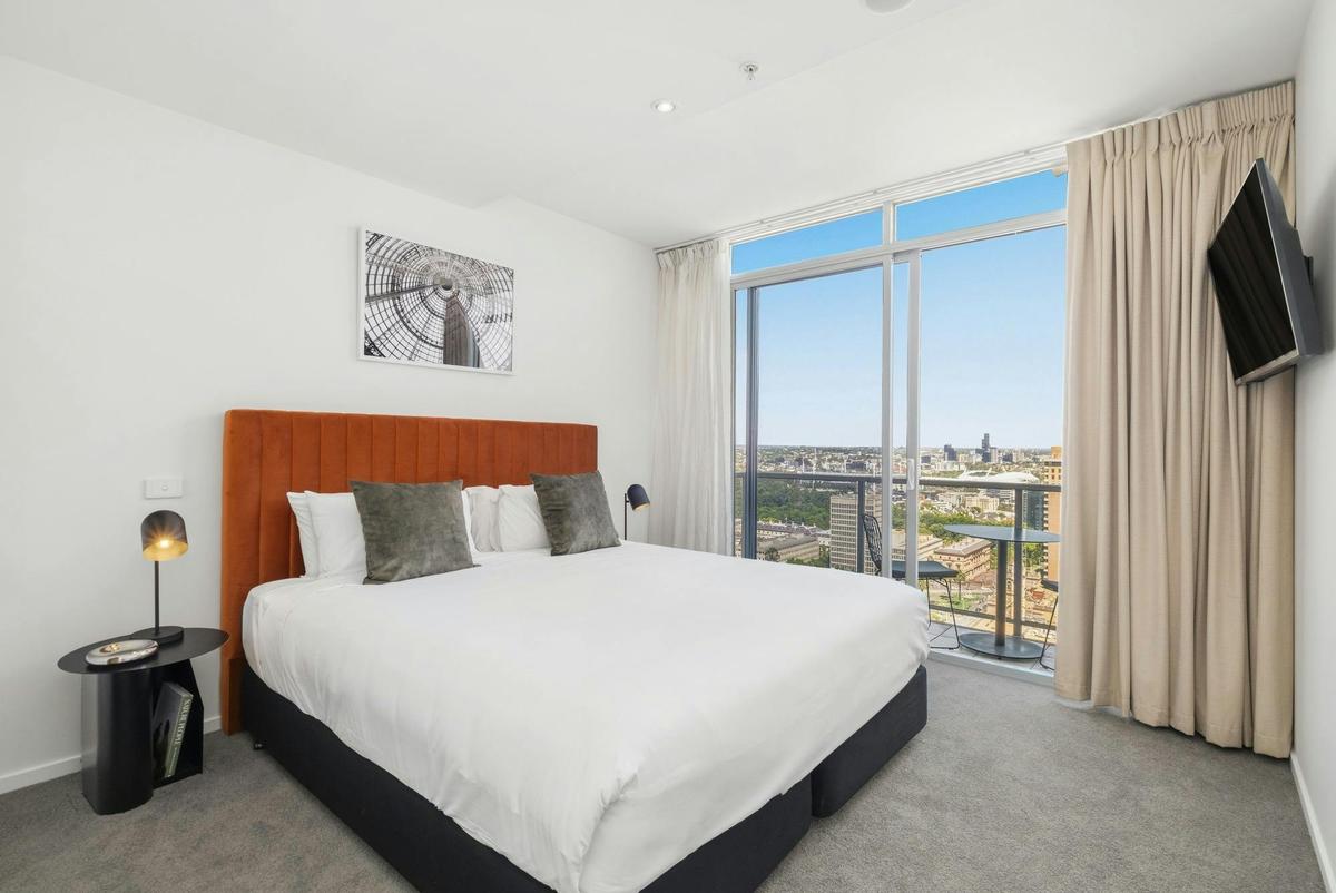 Bedroom in 2-bedroom apartmentat Urban Rest Melbourne