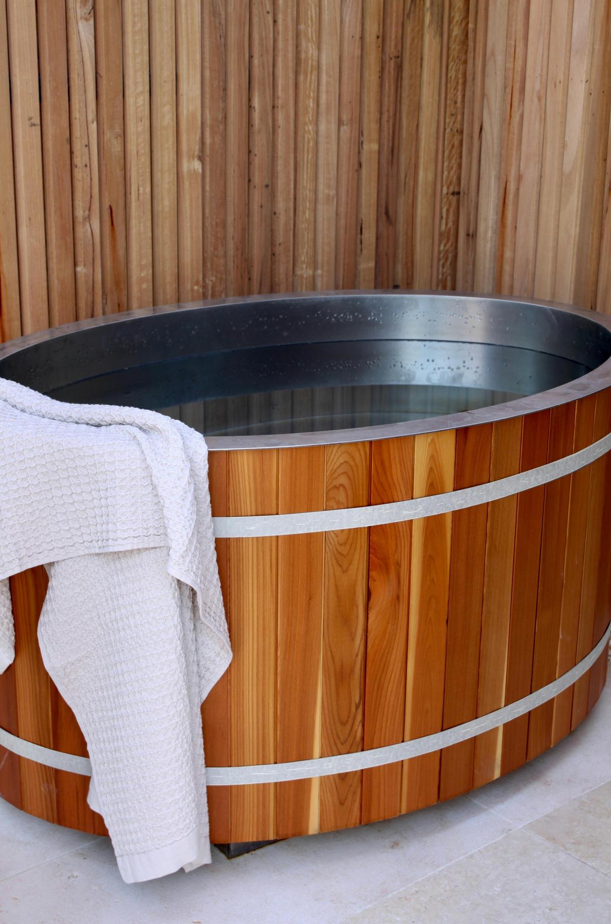 Cold plunge for contrast therapy at Flo Alchemy