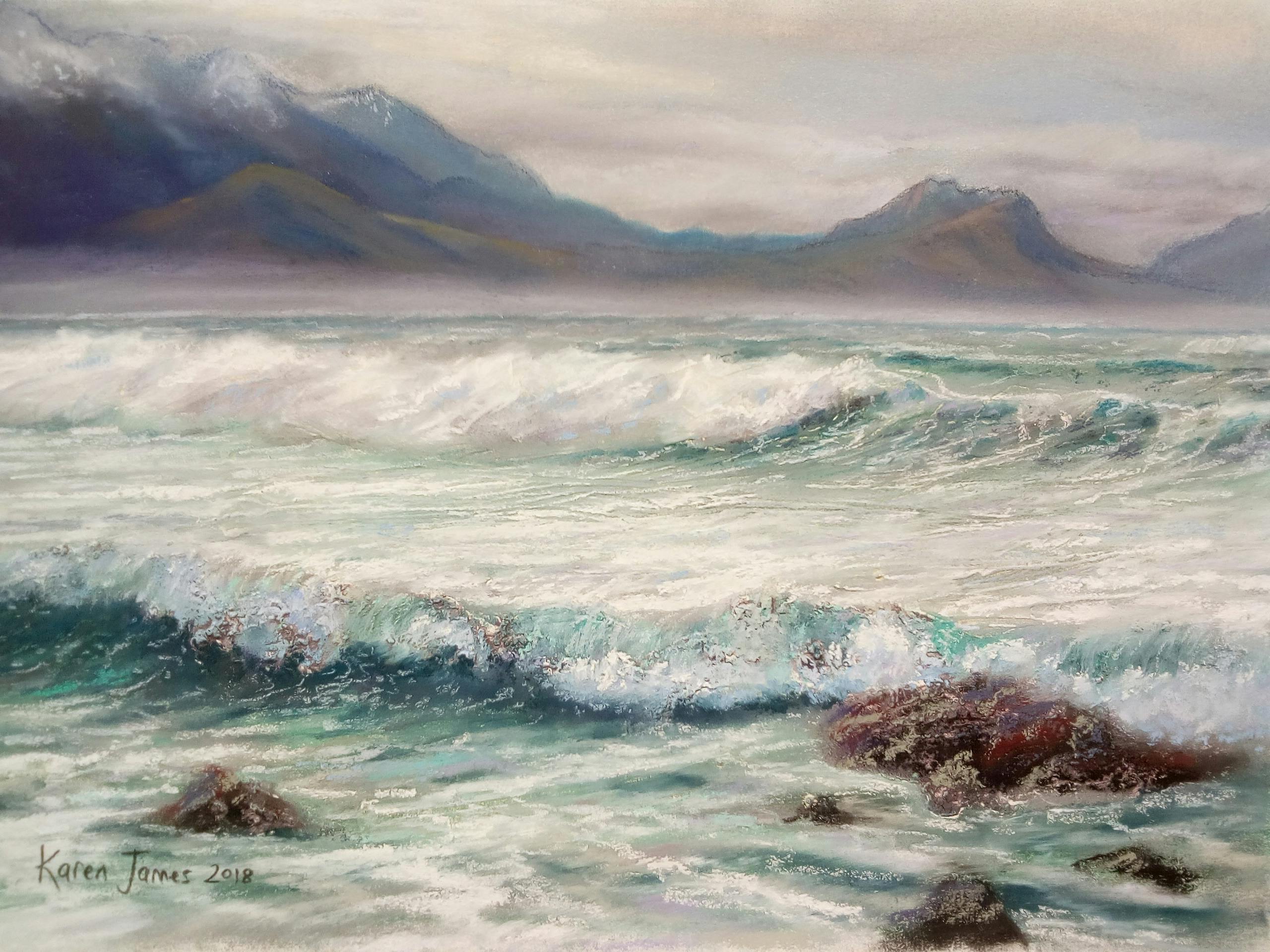 Pastel seascape by Karen James