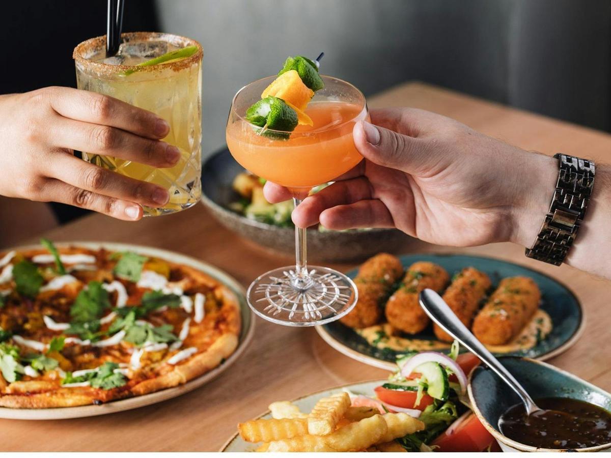 Pizza and cocktails