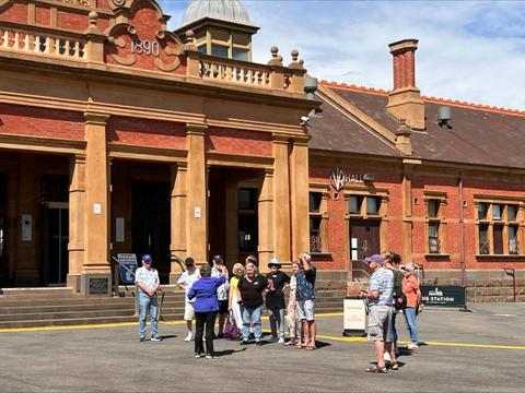 Group tour of the Maryborough Train Station