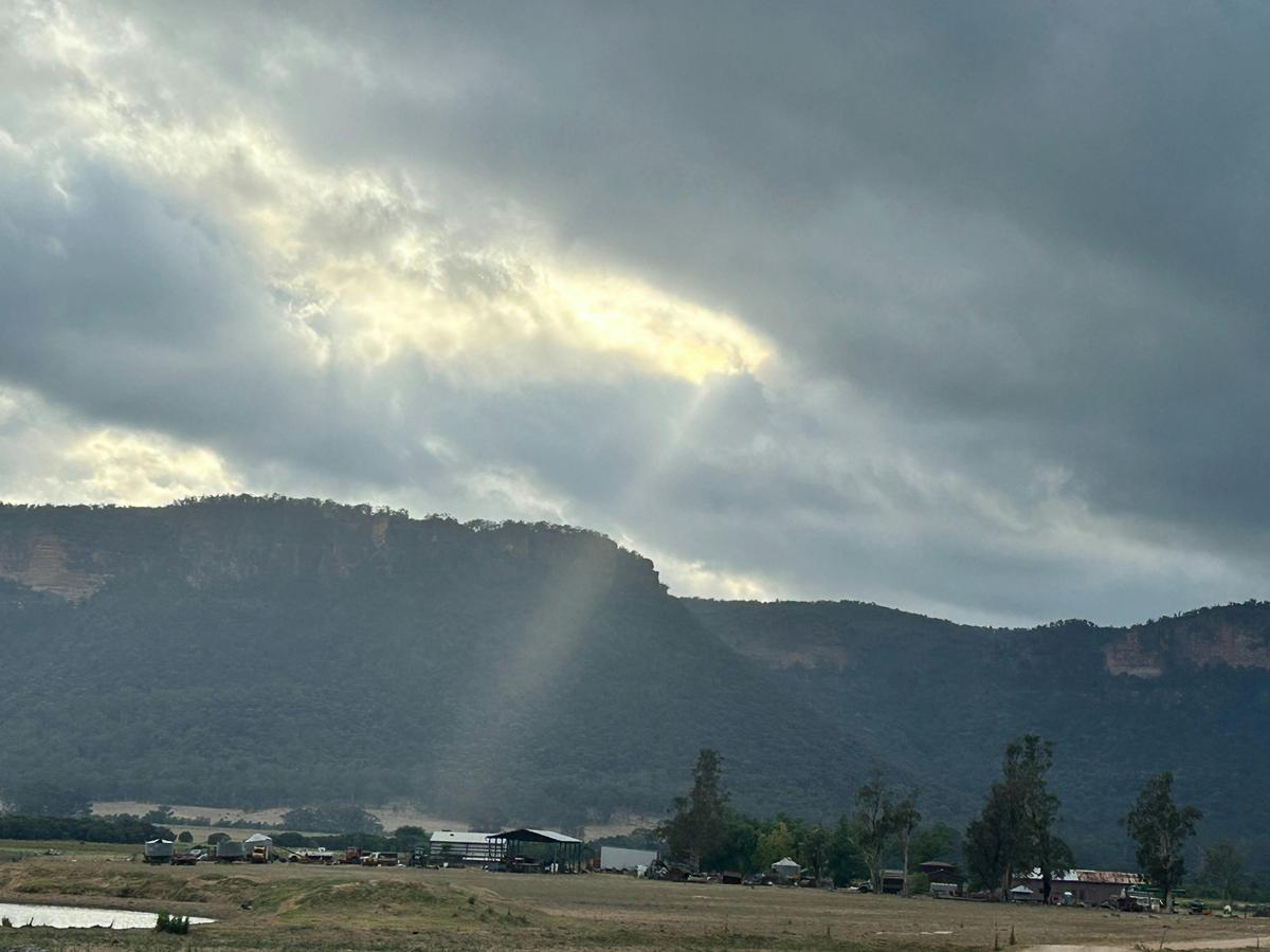 Sunbeam over campground