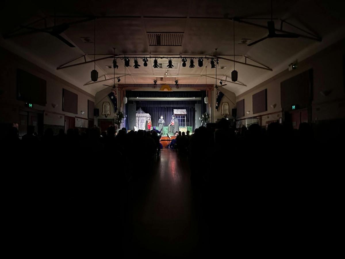 View from the back of the Soldiers' Memorial Hall looking at G&S Opera Sydney Staged production
