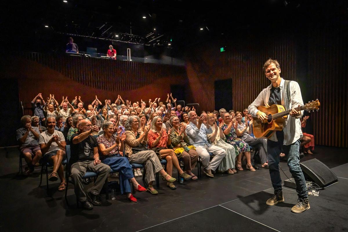 Daniel Champagne performs to an enthusiastic audience in the Headland Theatre
