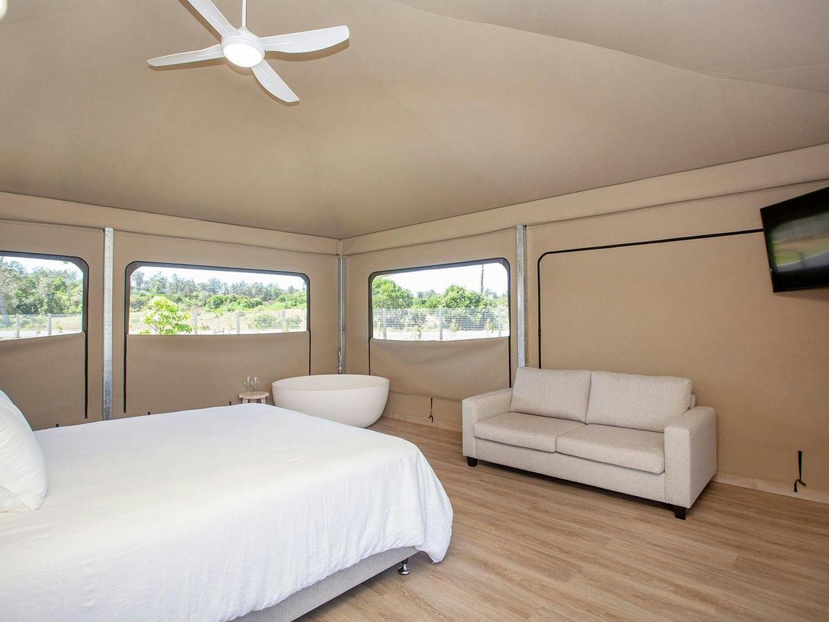Crowdy Bay Eco Resort glamping tent with bath