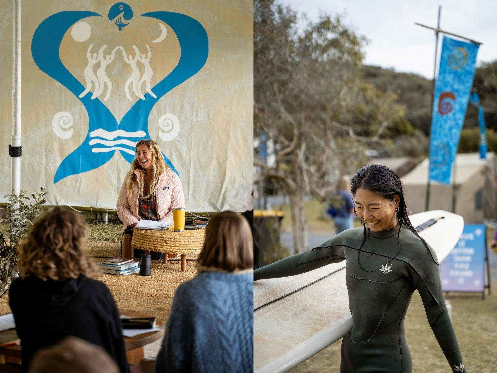 Surfers for Climate water women campout