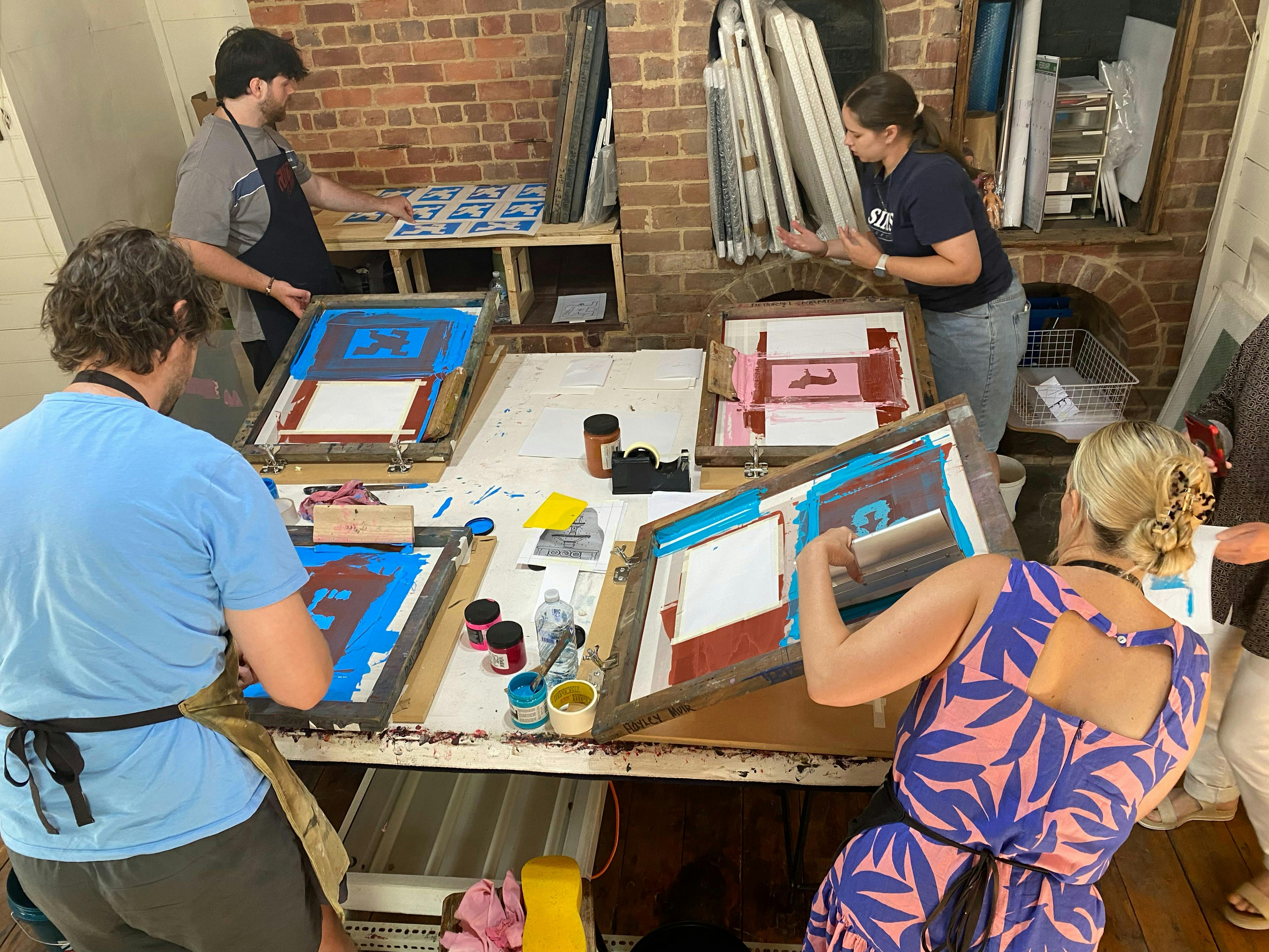 Screenprint workshop in action