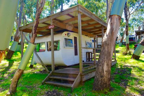 On-site vans, Old but renovated inside and great fun.