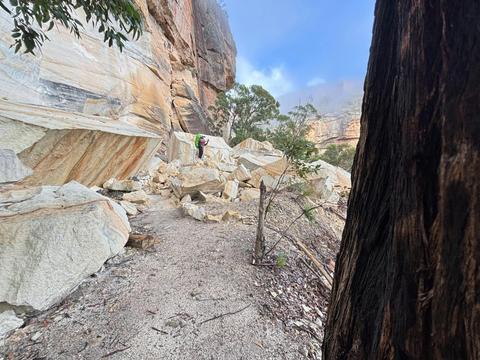 Rockfall on the Wolgan Valley Railway