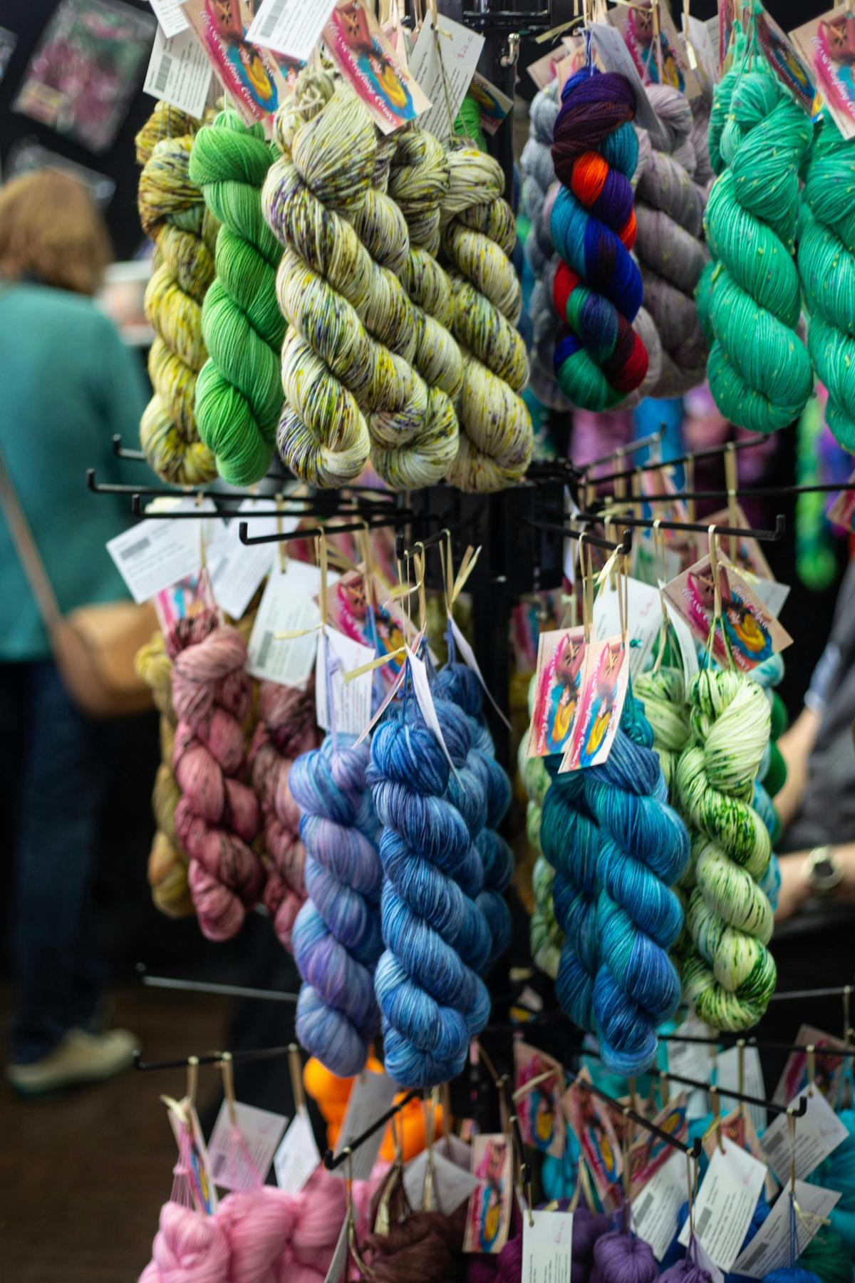 Selection of hand dyed yarn by SSSW member