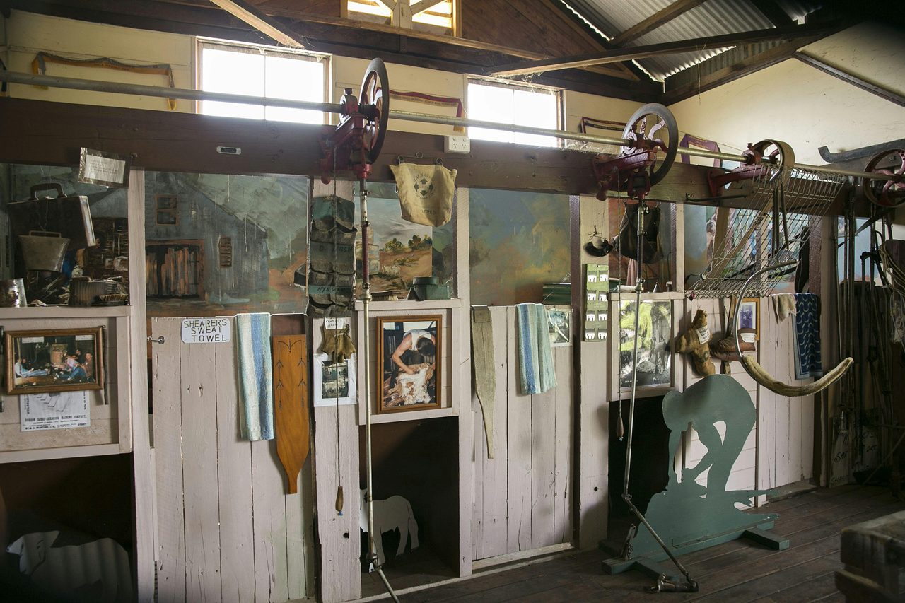 Replica shearing stand and shute