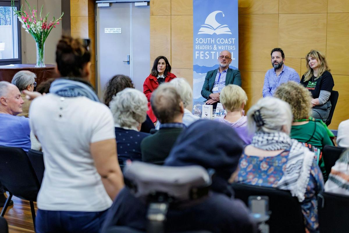 A SCRWF 2025 session featuring Jan Fran, Tim Flannery, Antony Loewenstein and Amy Remeikis