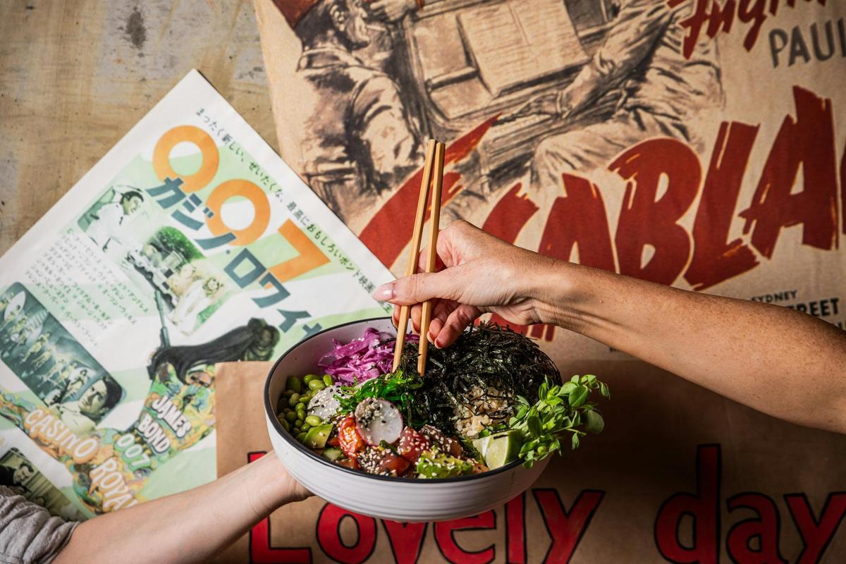 Delicious poke bowl at The Treehouse Hotel in North Sydney