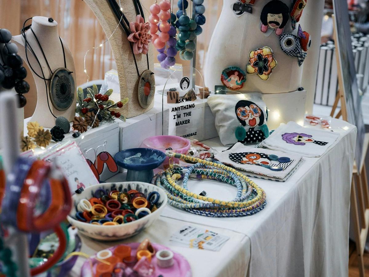 Some of the colourful handmade items available at the Sydney Artisans Market @ Marrickville