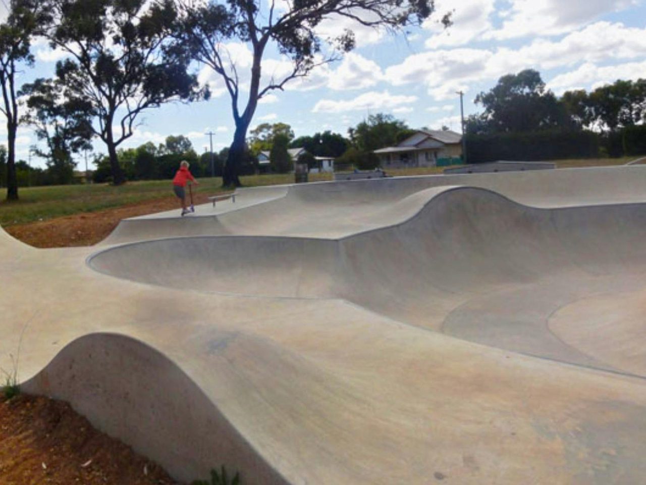 Boy skating in skate park
