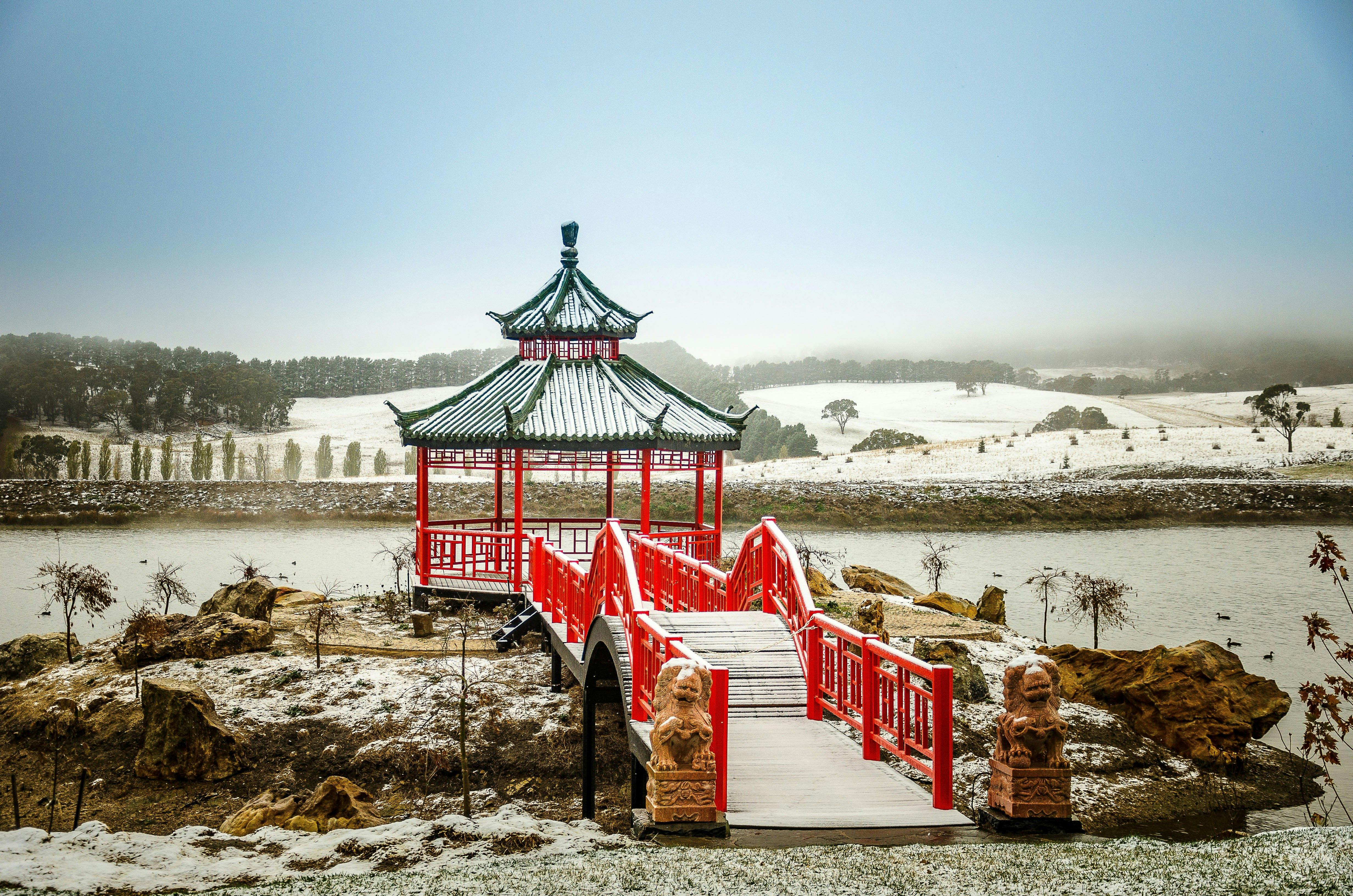 Mayfield Chinese Pagoda in Winter