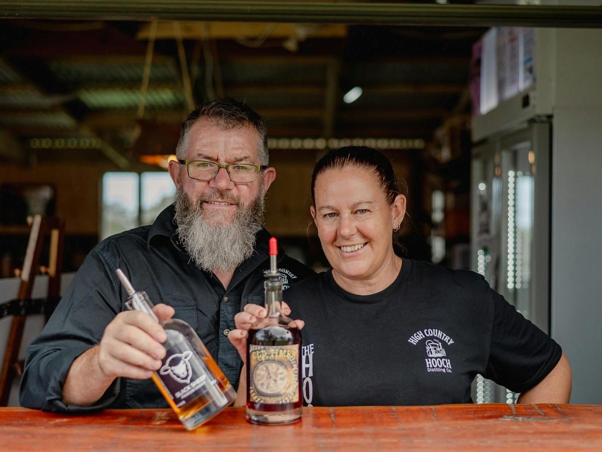 Paul and Leanne raising spirits and eyebrows with every bottle they crack open.