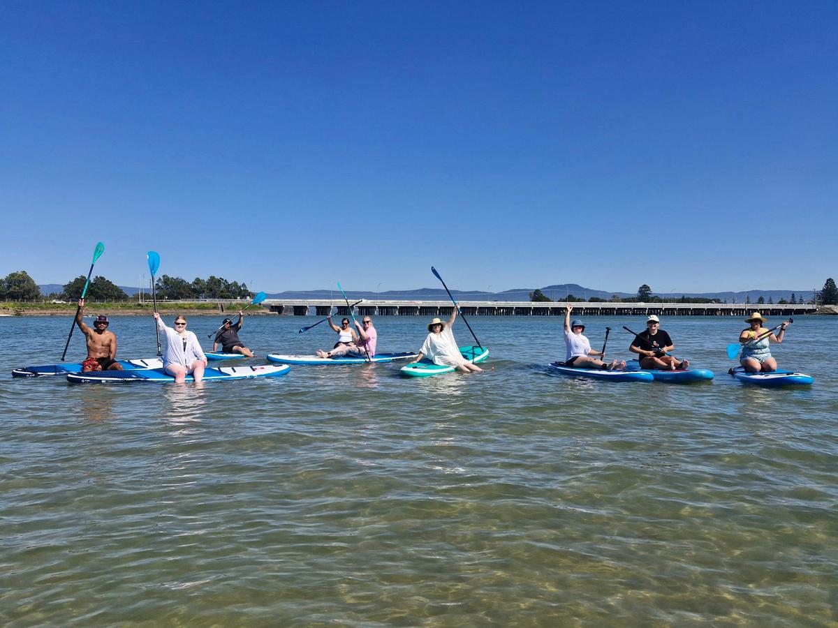 Enjoying the calm waters of Lake Illawarra in Shellharbour
