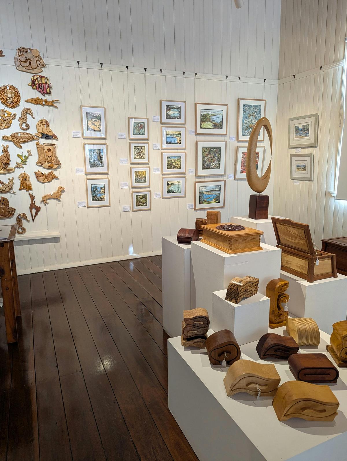 Linocut prints and local woodwork