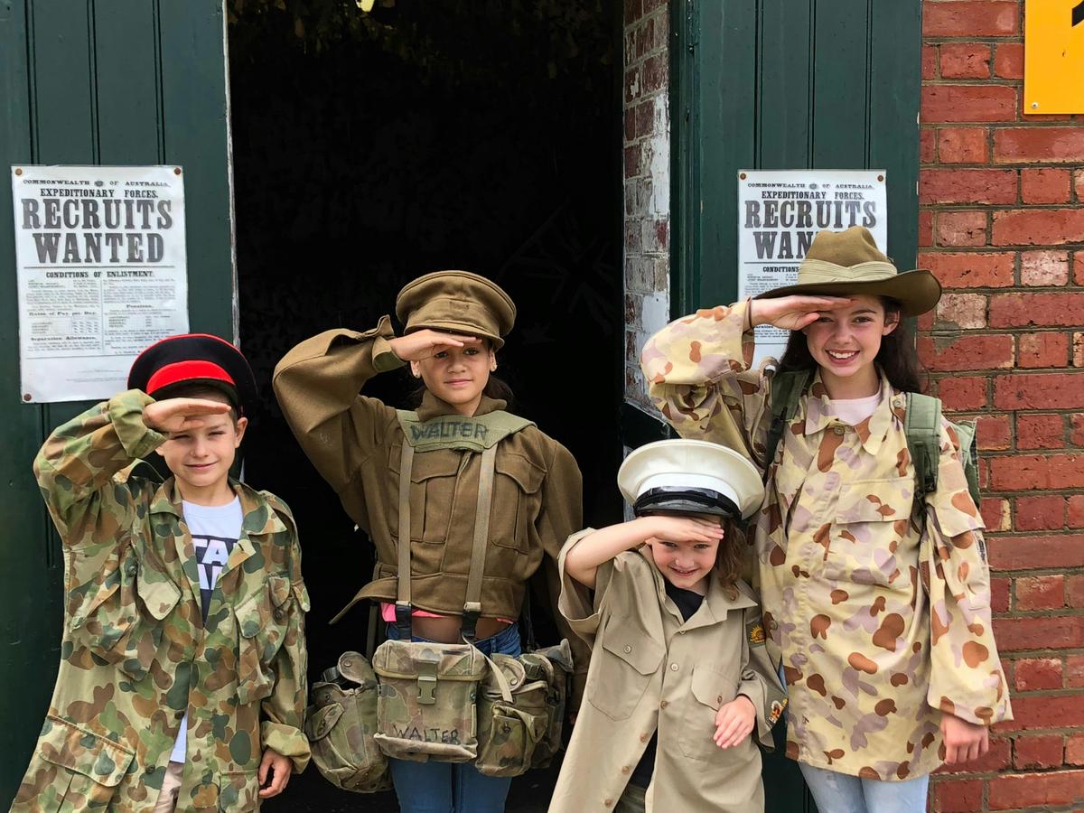 Children enjoying dress ups at Fort Queenscliff