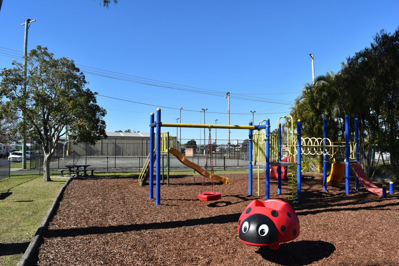 Fenced children's playground