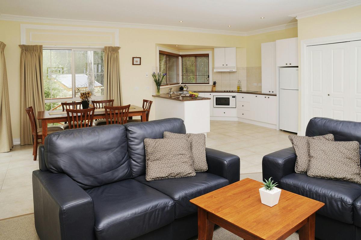 Spacious living areas in all cottages