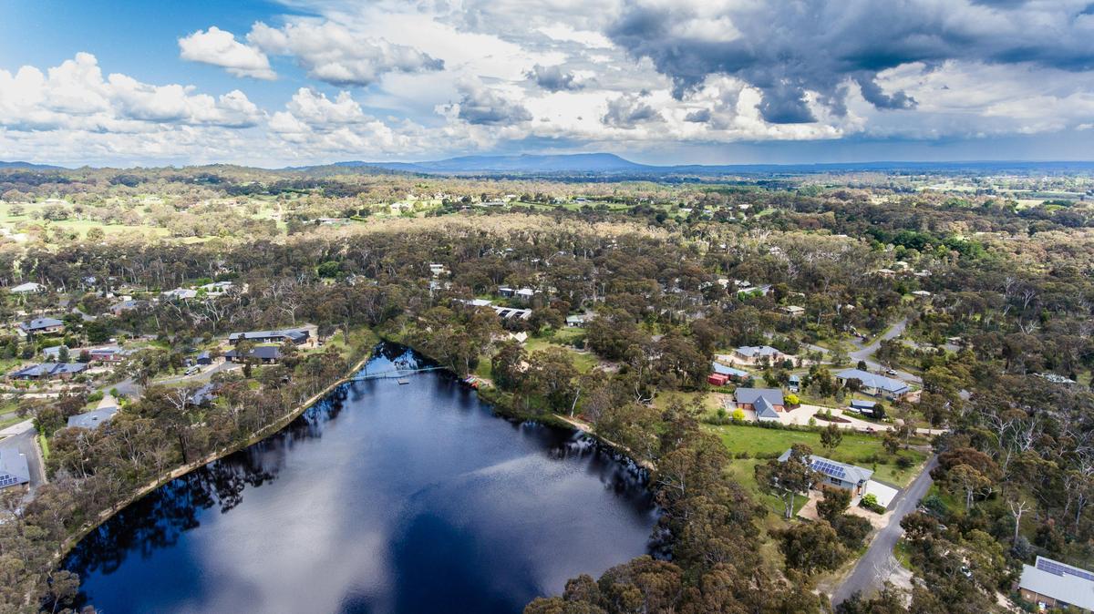 Aerial view of the lake