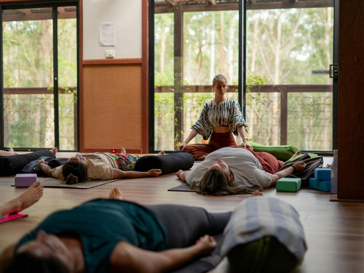 Olivia Kirk guiding meditation session