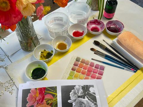 Go with the Flow, Iceland Poppies Intermediate Watercolour Course: an Arts Muster workshop