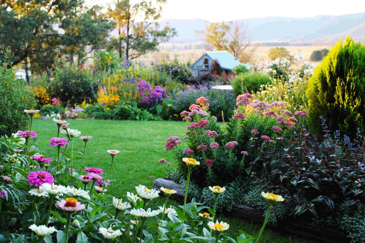 Hartvale Cottage looking through gardens