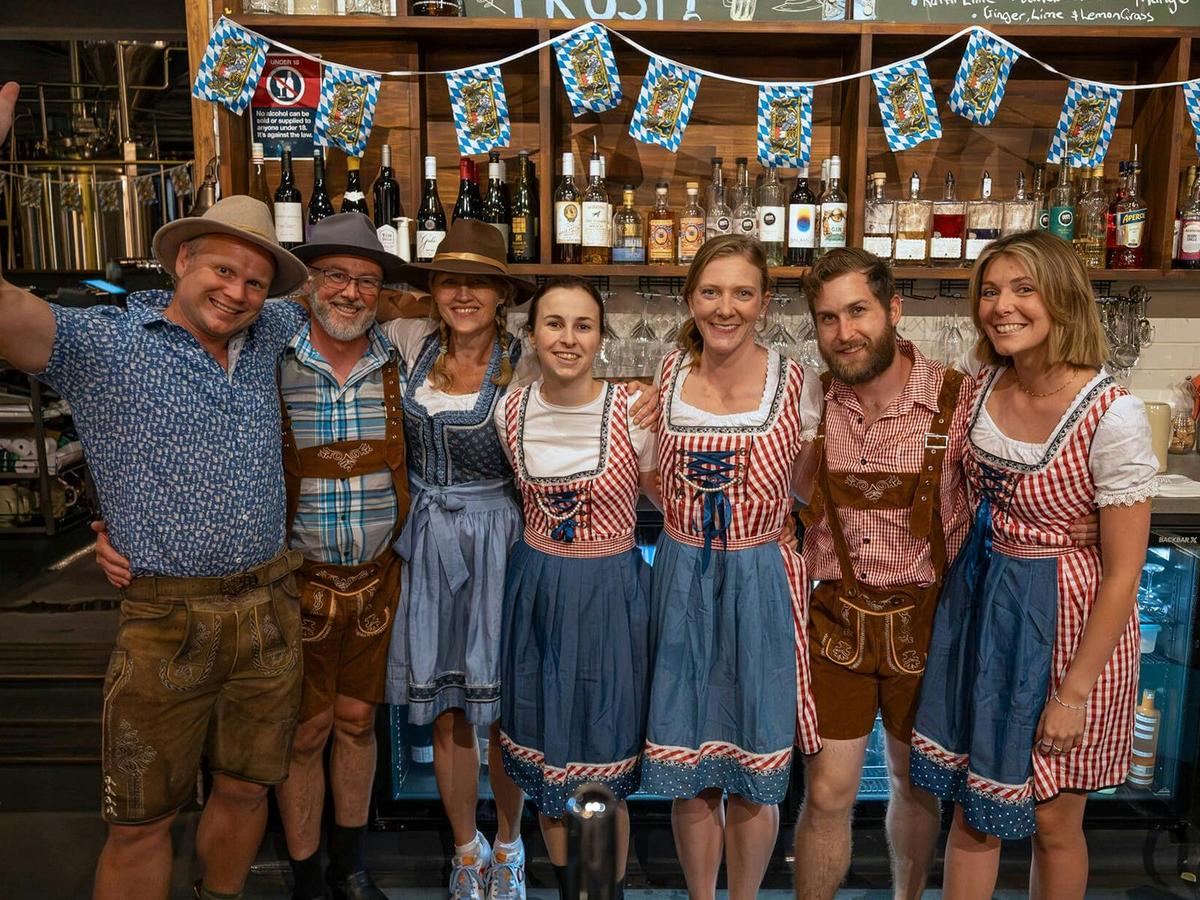 King Tide Staff in full Oktoberfest!